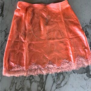 J. Crew Pink Lace Trim Mini Skirt